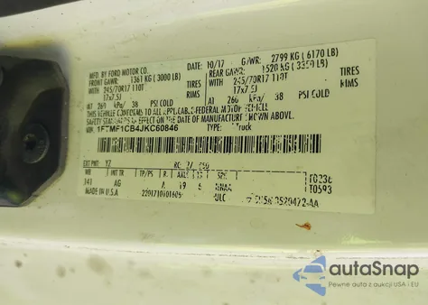 2018 Ford F-150 Xl from USA, damaged, VIN 1FTMF1CB4JKC60846